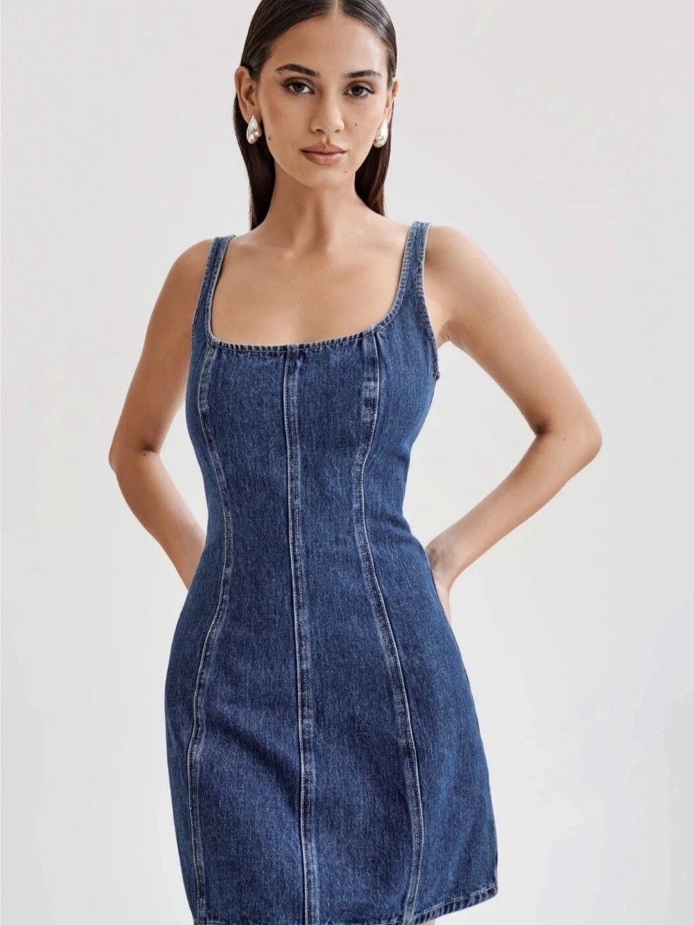 Meshki Rue Denim Mini Dress Size M